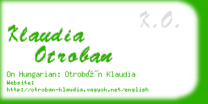 klaudia otroban business card